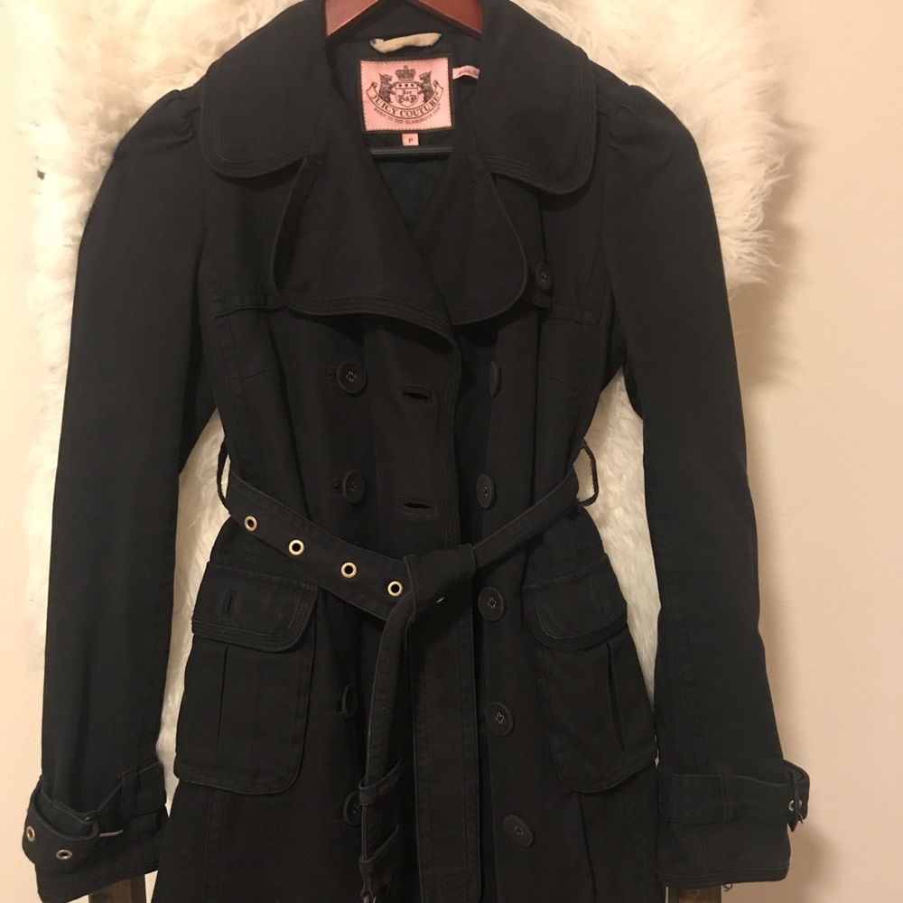 Juicy Couture Black Trench-coat size  Petite Small